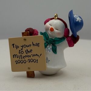 Hallmark Keepsake Millennium Ornament Snowman Christmas Collectible Y2K NIB